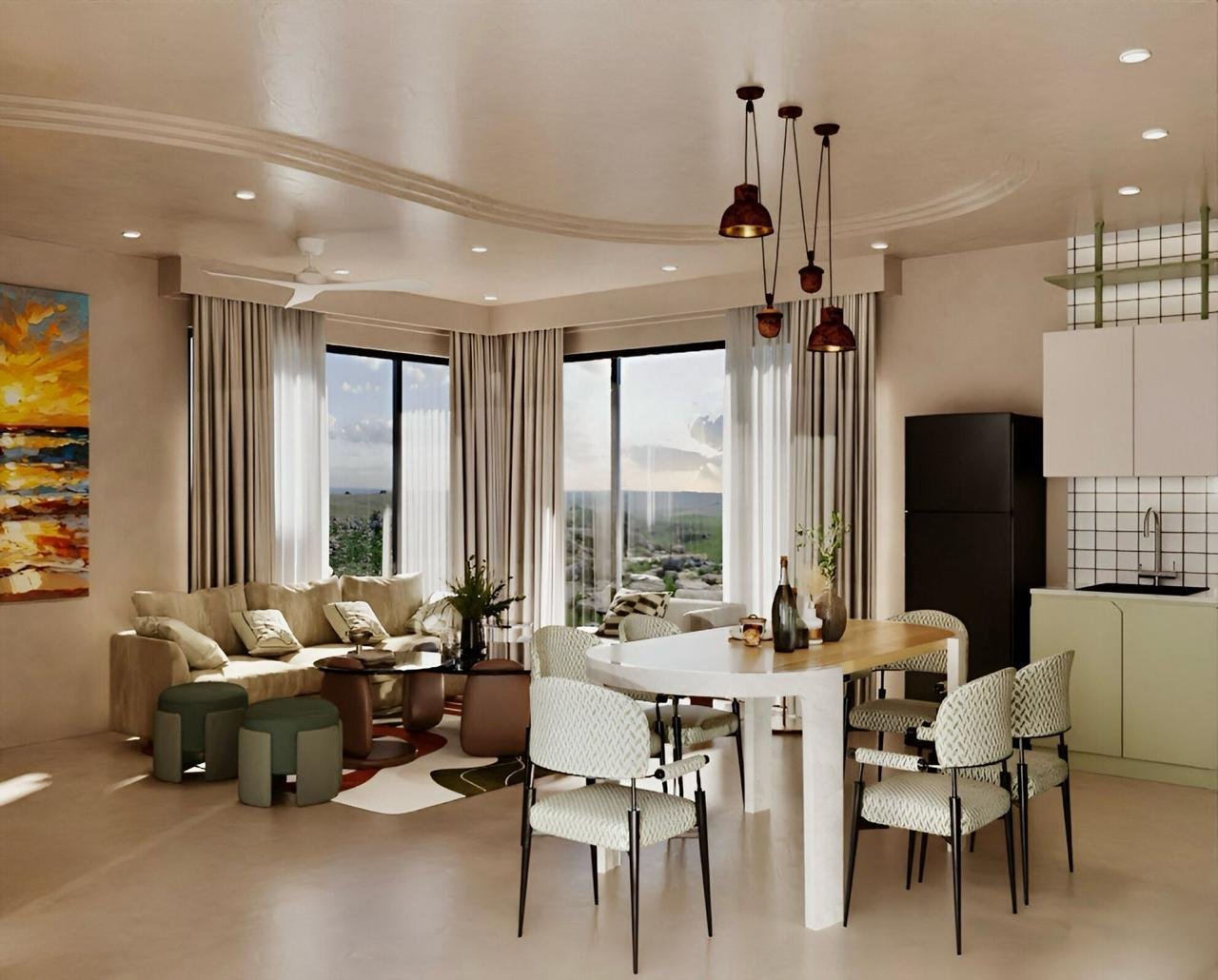 Raaya ridge villa exterior at night, artist's impression